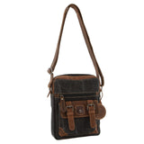 Jack's Inn Panama Canvas and Leather Small Crossbody Bag Vintage in Cognac