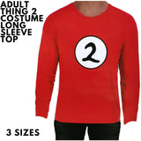 Dr. Seuss Adult Cat In The Hat Thing 2 Long Sleeve Red Top Costume Book Week