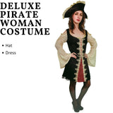 Ladies Adult Deluxe Pirate Woman Costume Womens Halloween Fancy Dress Party