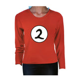 Dr. Seuss Kids Cat In The Hat Thing 2 Long Sleeve Red Top Party Costume Book Week