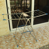 Foldable 2 Tier Stainless Steel Clothes Drying Airing Rack Clothing Horse Stand