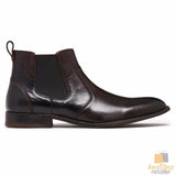 JULIUS MARLOW Harry Leather Boots Mens Slip On Dress Work Chelsea Shoes - Brown Oily