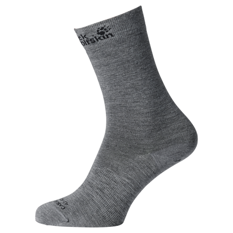 Jack Wolfskin Merino Wool Classic Cut Socks MADE IN ITALY Hiking Outdoor - Grey