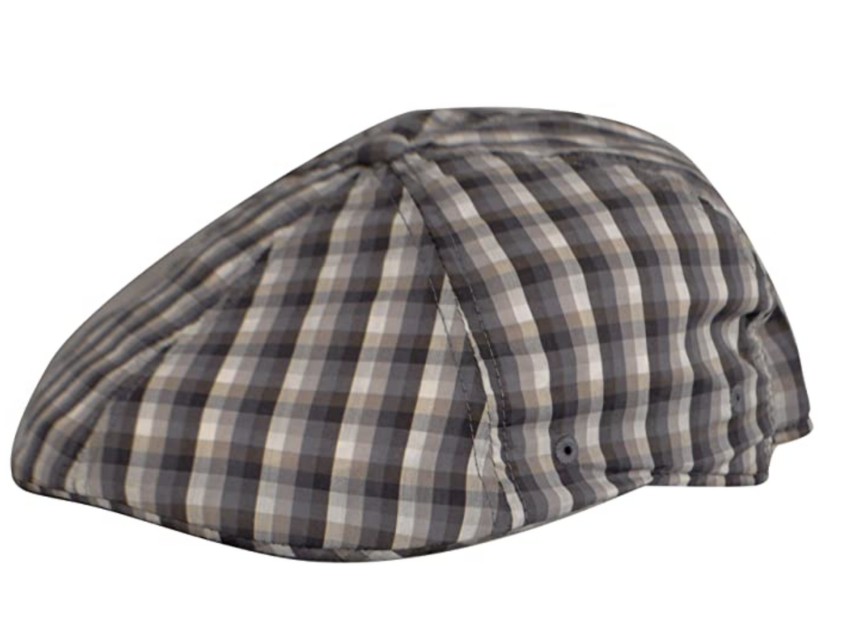 KANGOL Plaid 504 Ivy Cap Newsboy Flat Hat K1359FA Flexfit - Grey Check - L/XL