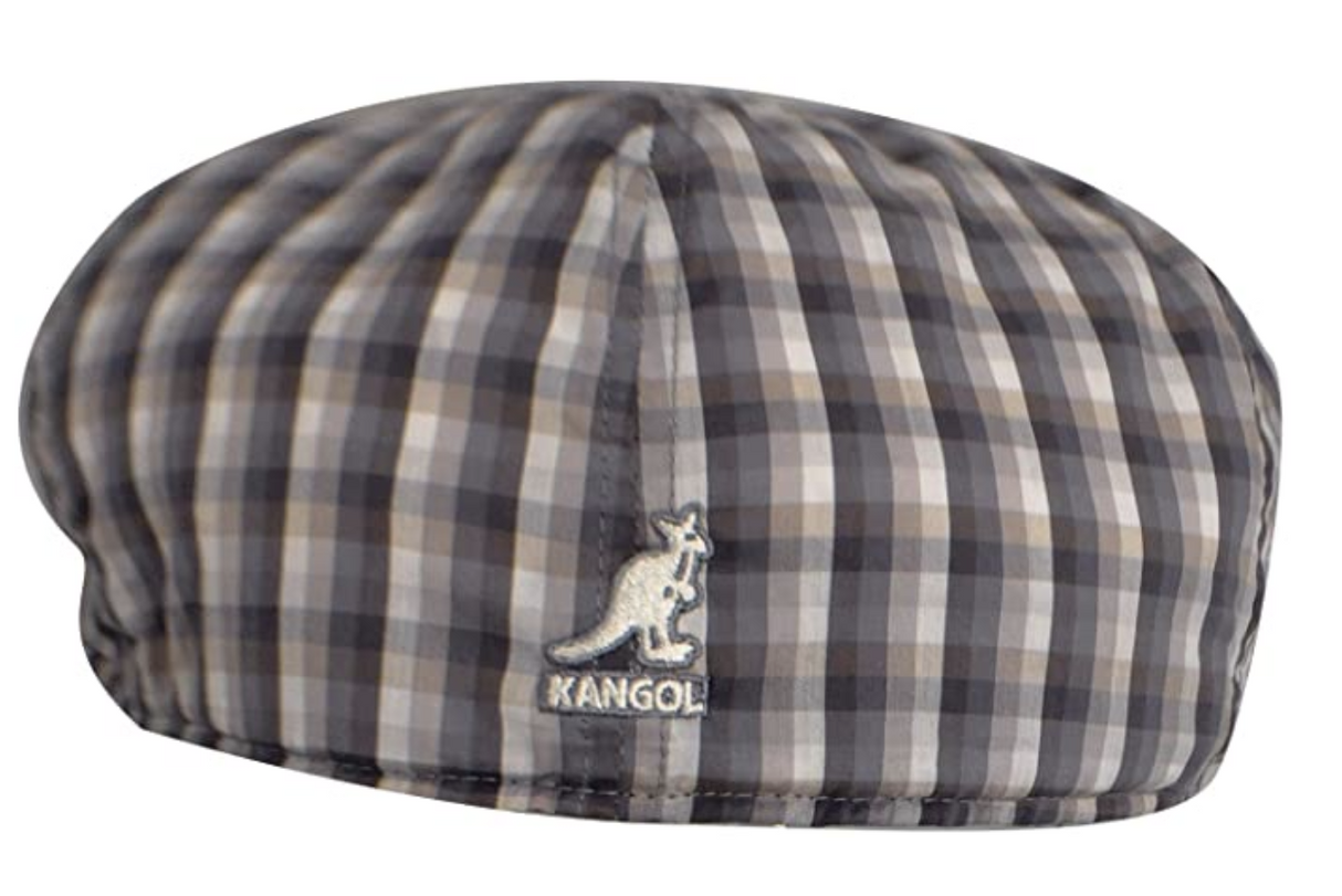 KANGOL Plaid 504 Ivy Cap Newsboy Flat Hat K1359FA Flexfit - Grey Check - L/XL