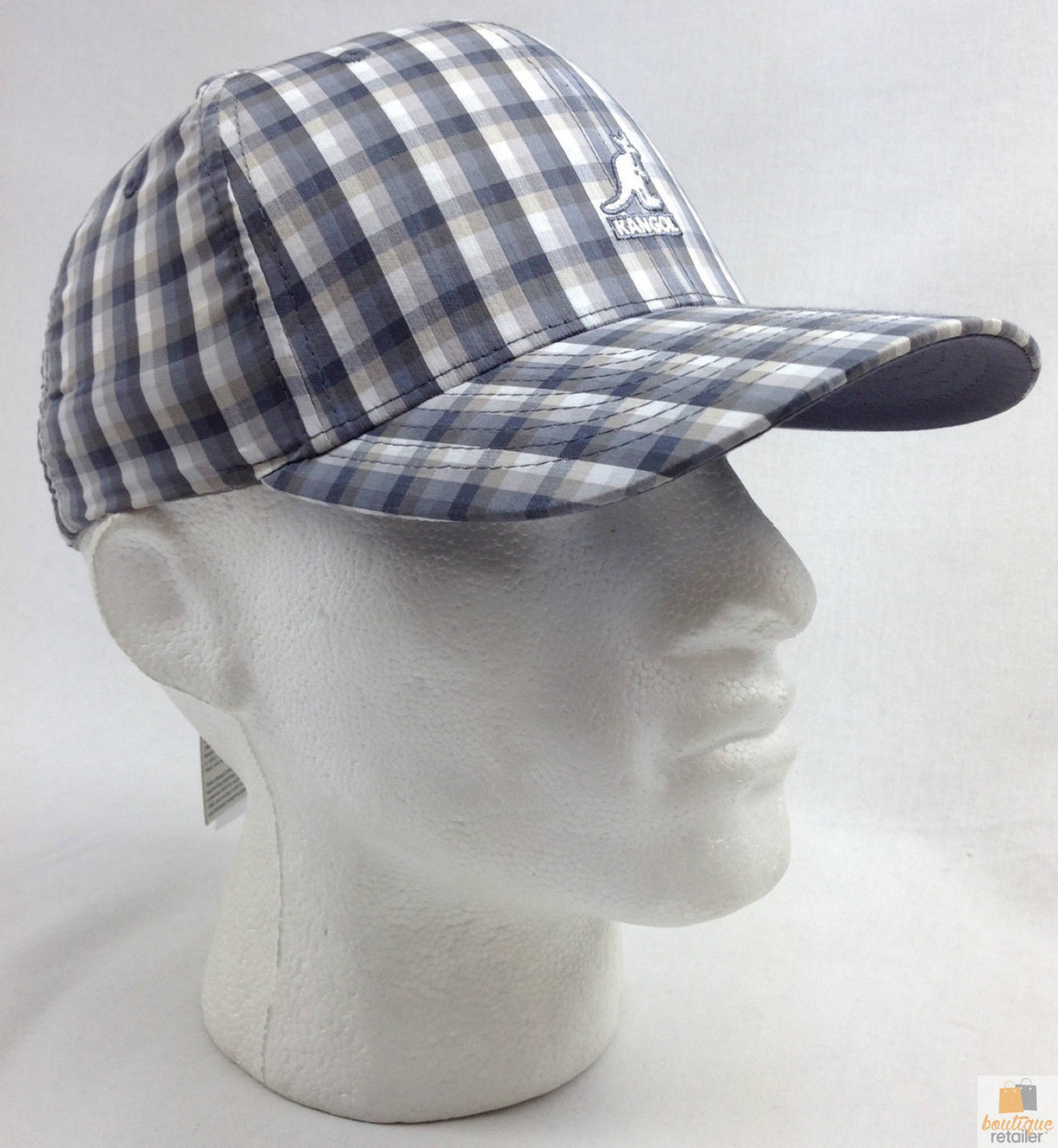 KANGOL Plaid Flexfit Baseball Cap K1361FA Mens Brimmed Cotton Hat