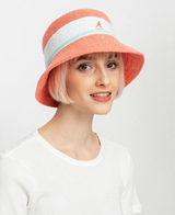 Kangol Bermuda Stripe Bucket Hat Summer Beach Camping Cap - Peach Pink