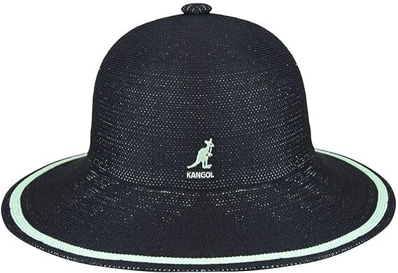 Kangol Womens Tropic Wide Brim Stripe Casual Lightweight Bucket Hat - Black - L