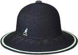 Kangol Womens Tropic Wide Brim Stripe Casual Lightweight Bucket Hat - Black - L