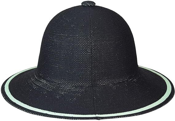 Kangol Womens Tropic Wide Brim Stripe Casual Lightweight Bucket Hat - Black - L