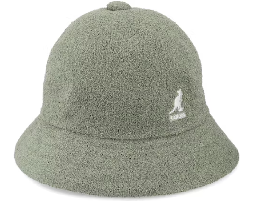 Kangol Wool Casual Unisex Bucket Hat Warm Winter Autumn Cap - Oil Green