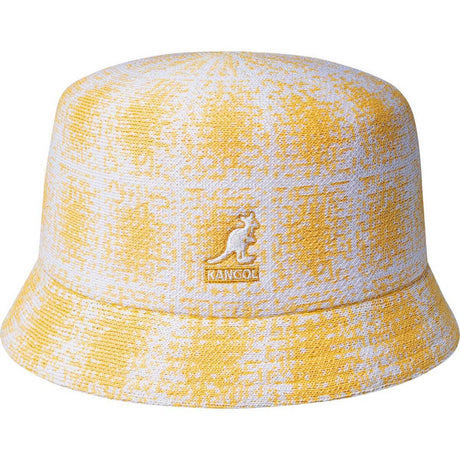 Kangol Mens Grunge Plaid Bin Bucket Hat - Warm Apricot/White