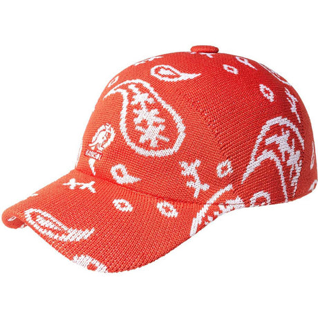 Kangol Mens Paisley Adjustable Spacecap Baseball Cap - Cherry Glow/White