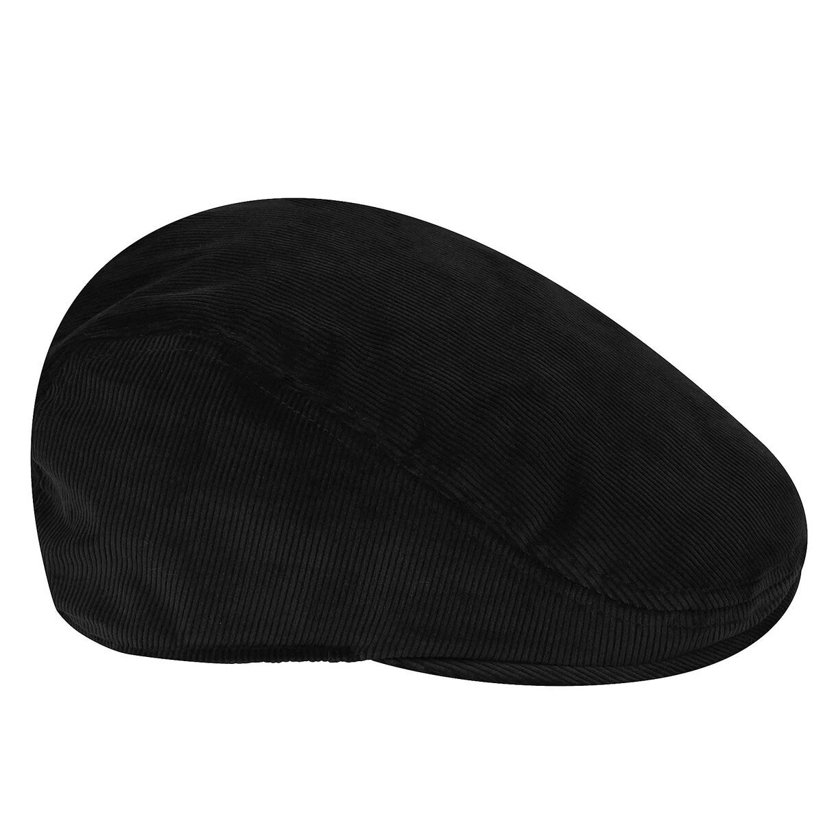 Kangol Cord Ivy Cap Hat Golf Flat Newsboy Gatsby Driving Beret - Black