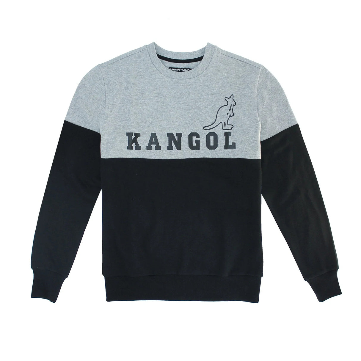 Kangol Mens Clay Courts Popover Crewneck Fleece Jumper - Black