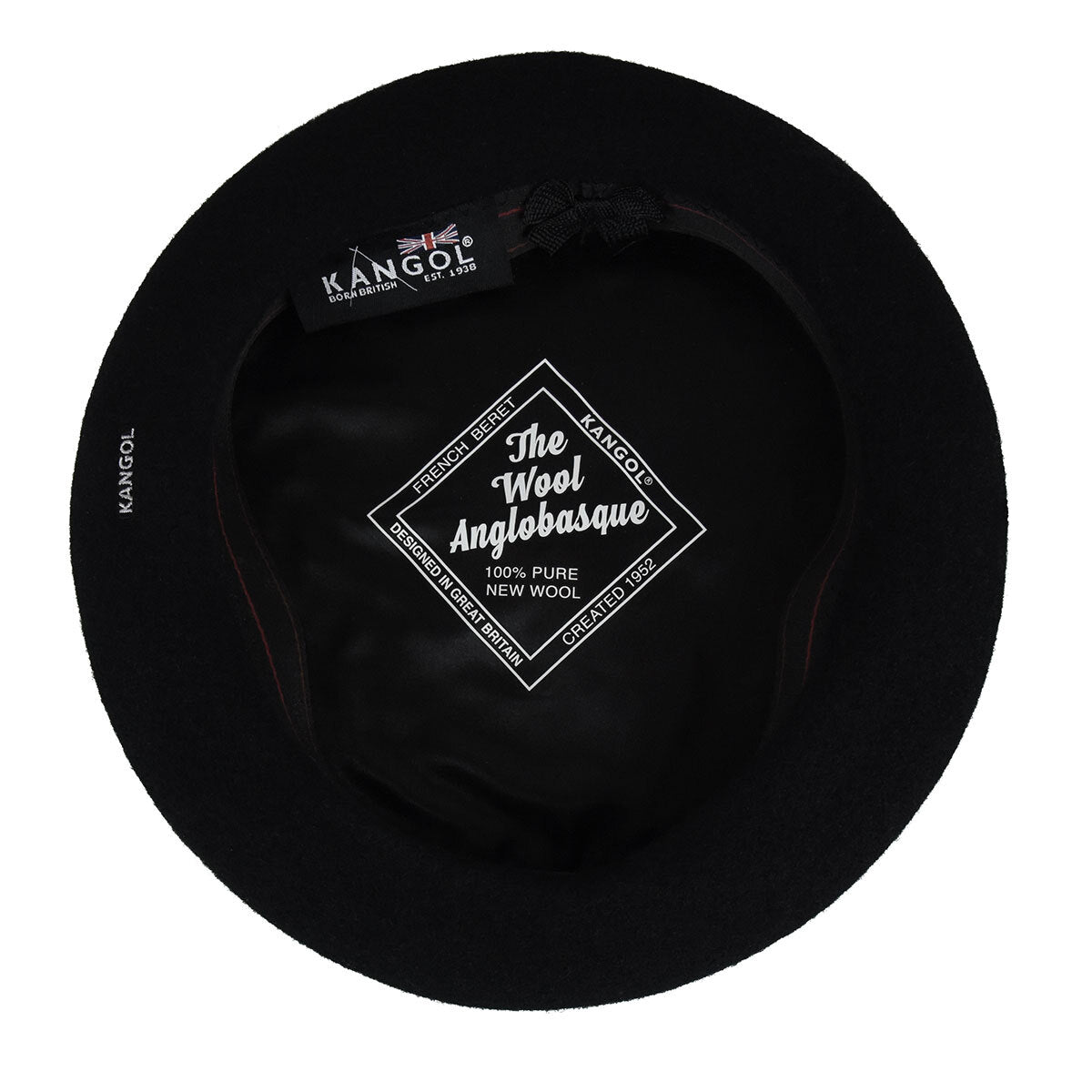 Kangol Anglobasque French Beret 100% Wool British Party Hat - Black