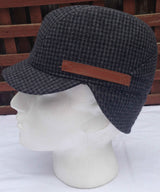 KANGOL Angle Tweed Havelock Hat - BLACK K0741LX Winter Wool Earlap MADE IN ITALY