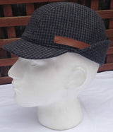 KANGOL Angle Tweed Havelock Hat - BLACK K0741LX Winter Wool Earlap MADE IN ITALY