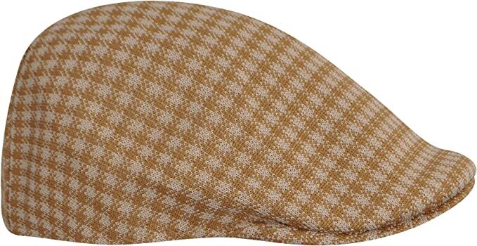 KANGOL Houndstooth 507 Tropic Ivy Cap K1327CO Summer Driving Hat Style - Tan - L