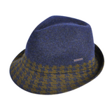 KANGOL Hounds Stripe Arnold Lambs Wool Blend K1480FA Soft Trilby Fedora - Atlantis