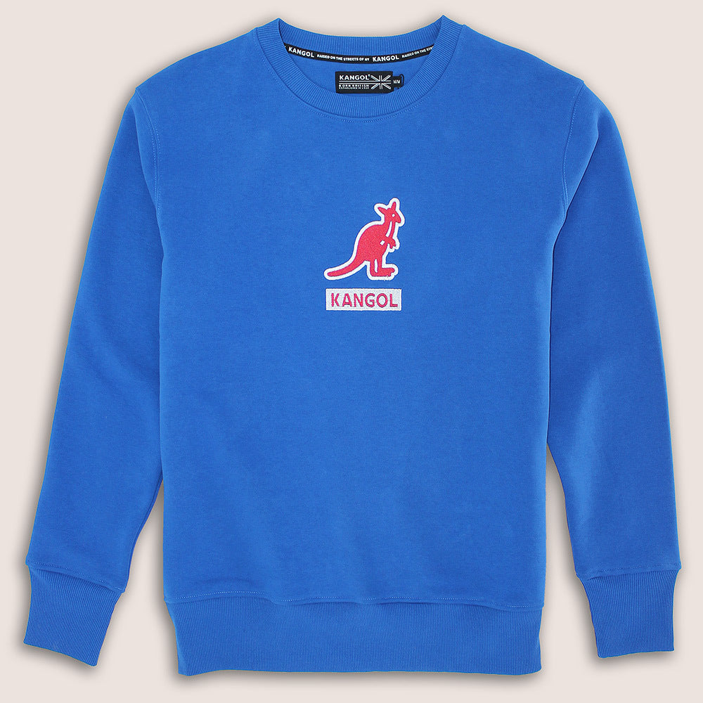 Kangol Luxe Embroidered Crew Pullover Jumper Sweatshirt - Lapis Blue