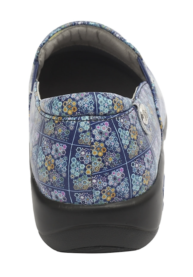 Alegria Womens Keli Professional Comfort Leather Shoes - Roses Blue Quilt