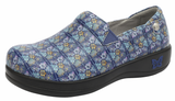 Alegria Womens Keli Professional Comfort Leather Shoes - Roses Blue Quilt