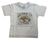 Kids Australia Kangaroo T Shirt Tee Childrens Child 100% Cotton Top - White