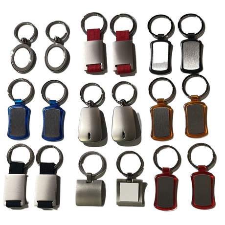 100x High Quality Key Rings Tag Keyring Bag Badge - Assorted Colours & Styles - Bulk