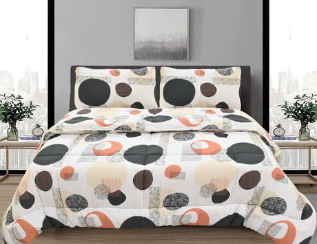 King Comforter Set with 2 Pillow Cases in Bubbles Print