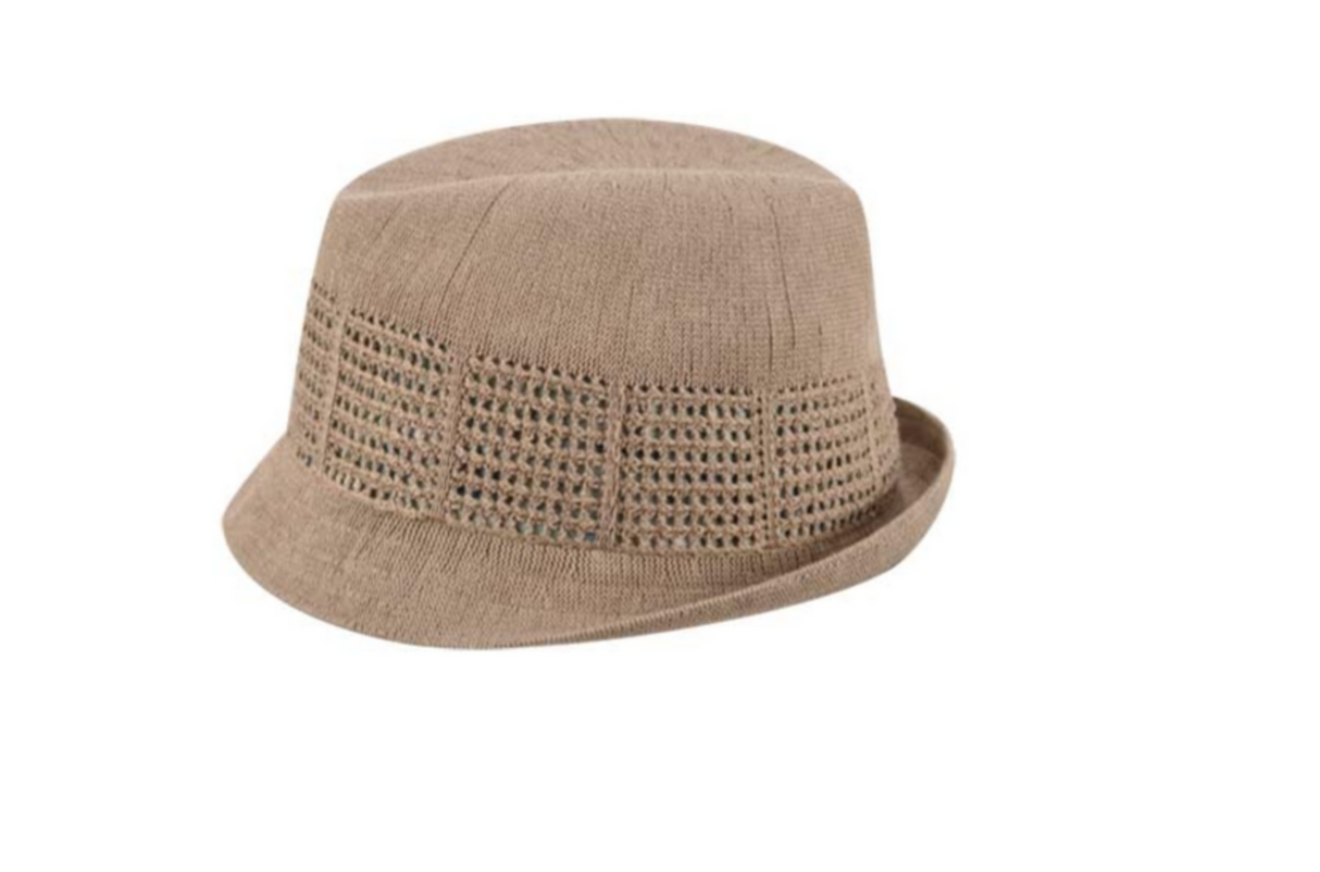 KANGOL Lace Panel Duke Hat K0593FA Trilby Fedora Stingy Brim - Mousse - M