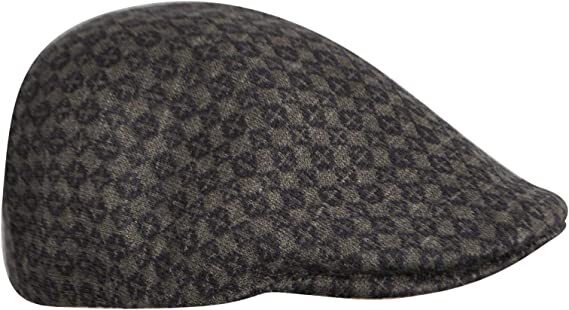 KANGOL Jacquard 507 Ivy Cap Driving Wool Blend Hat - Tic Tac Jac Dark Flannel