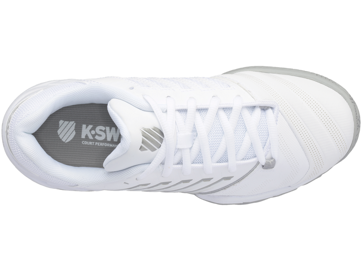 K-Swiss Womens Bigshot 4 AC Tennis Shoes - White/Silver