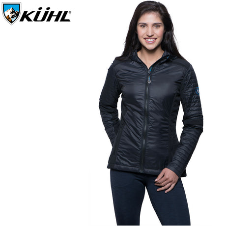 KUHL Womens Firefly Hoody Jacket Puffer Padded Puffy Warm Winter Quilted - Raven