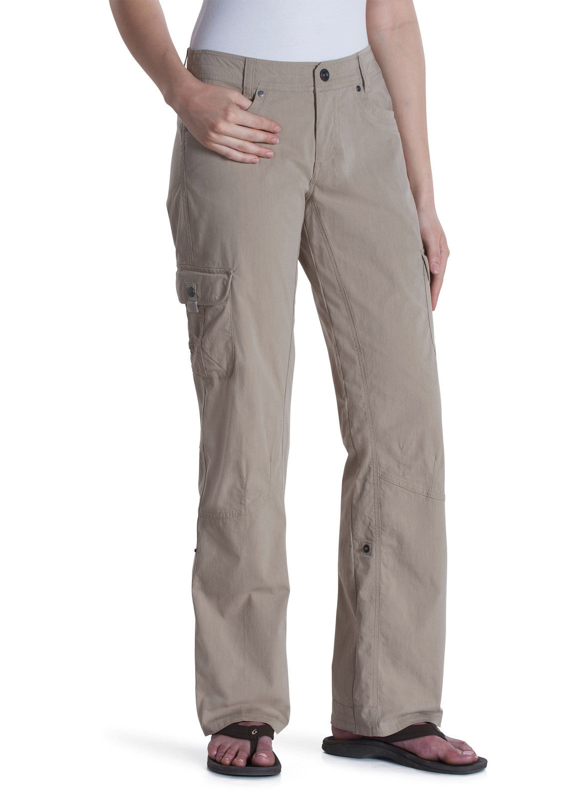 KUHL Womens Splash Roll Up Pants 32" Inseam Convertible Trousers  - Khaki