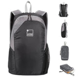 Lewis N. Clark 18" Packable Foldable Compact Travel Backpack Bag - Black/Grey