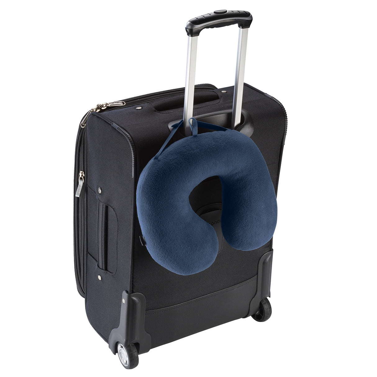 Lewis N. Clark Comfort Ergonomic Air Travel Neck Pillow Neck Support Flight - Blue