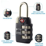 1x Lewis N Clark TSA Combi Lock Travel Luggage Padlock - Black