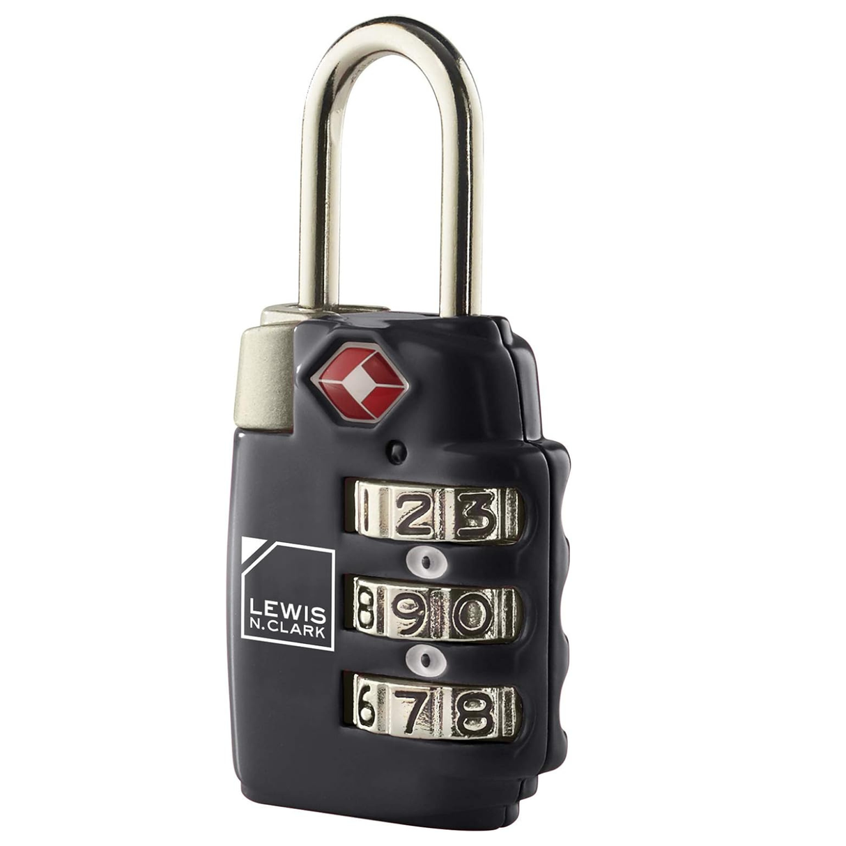 1x Lewis N Clark TSA Combi Lock Travel Luggage Padlock - Black