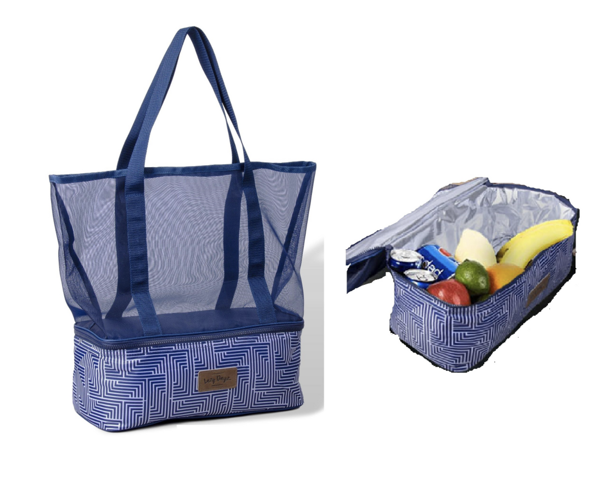 Extra Large 2-in-1 Insulated Mesh Tote Bag Zipper Cooler Picnic Storage Beach Makena