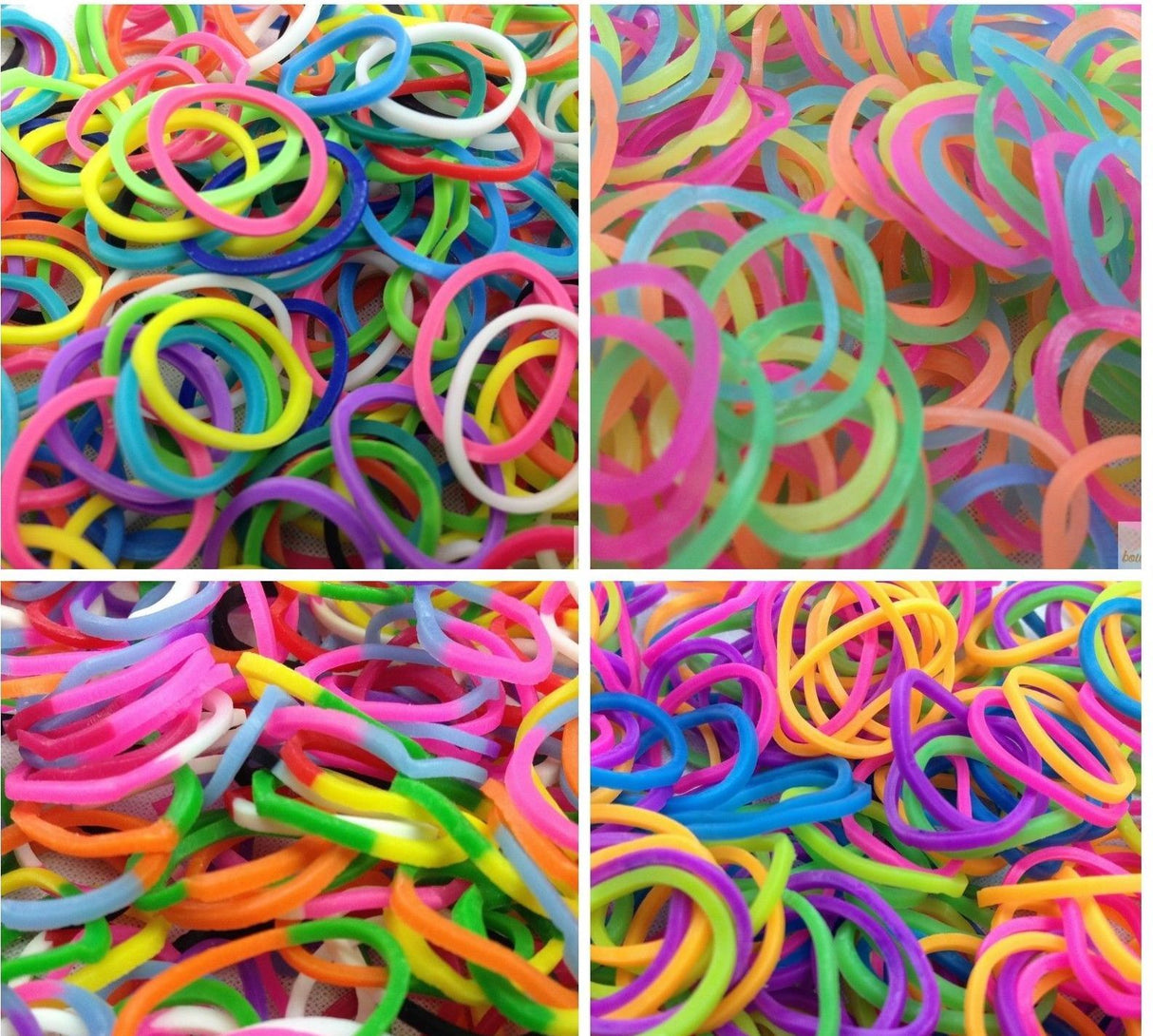 4800 LOOM BANDS Rubber Refill Kit DIY Magical Bracelet 192 S Clips 16 Hooks BULK - Plain Red