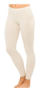 Ladies Merino Wool Blend Long John Janes Thermal Pants Underwear - Natural