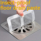 10pcs Anti-Blocking Filter Net Disposable Floor Drain Sticker Hair Catcher Bathroom Patch