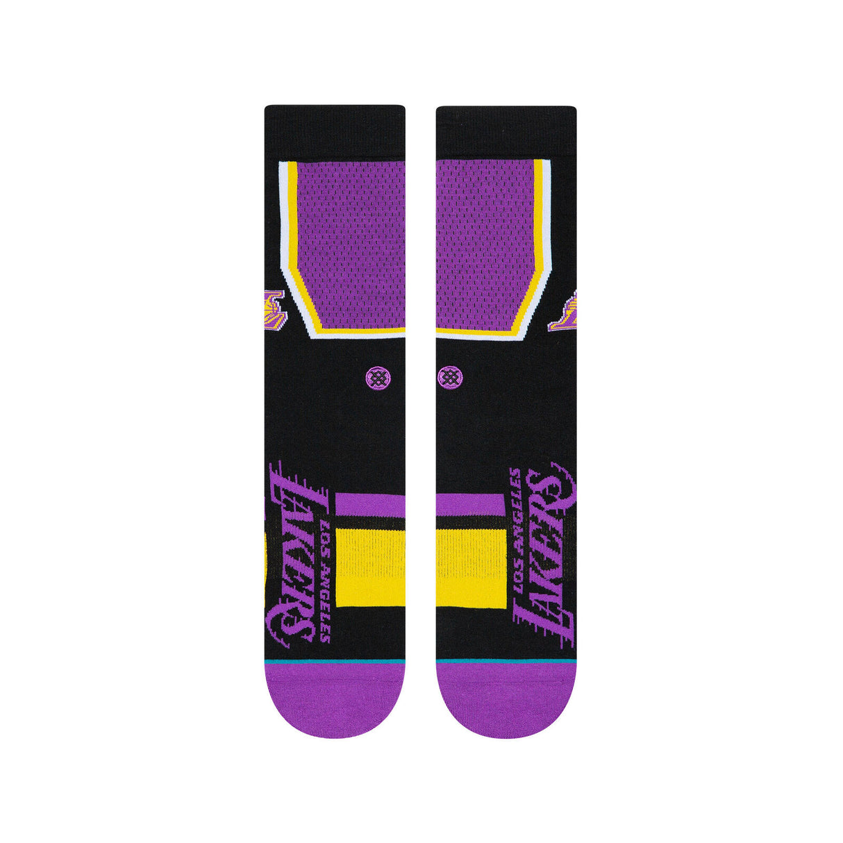 NBA Mens Los Angeles LA Lakers Basketball Shortcut Crew Socks Sports - Purple