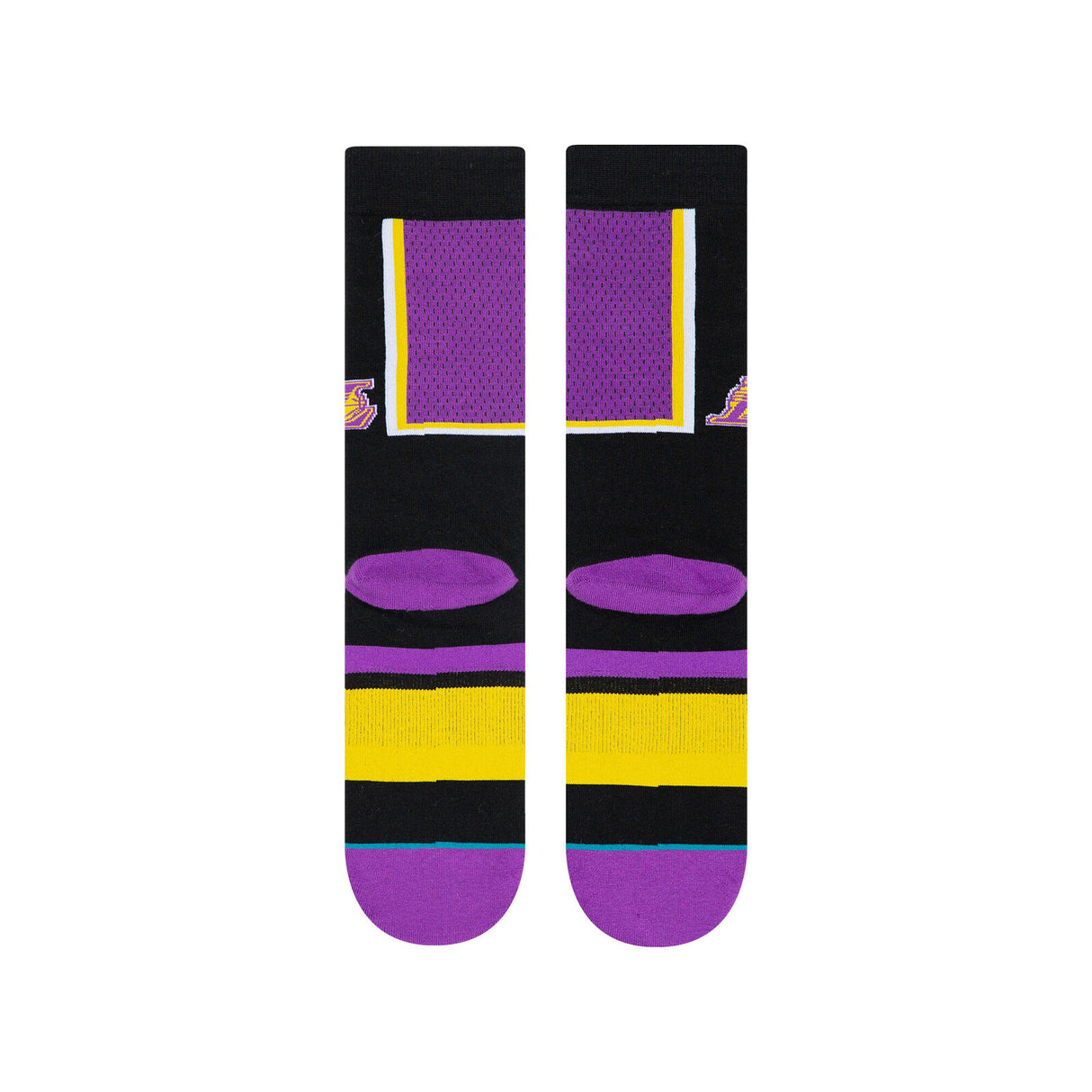 NBA Mens Los Angeles LA Lakers Basketball Shortcut Crew Socks Sports - Purple