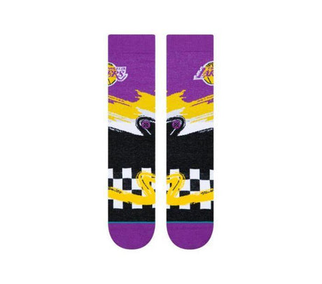 NBA Mens Los Angeles LA Lakers Basketball Shortcut Crew Socks Sports Racer