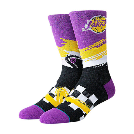 NBA Mens Los Angeles LA Lakers Basketball Shortcut Crew Socks Sports Racer