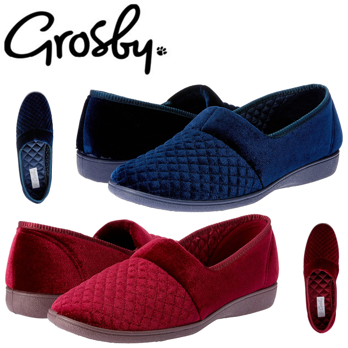 Grosby Marcy 2 Womens Slippers Slip On Indoor Outdoor Quilted Moccasins Shoes