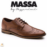 MASSA Barletta Brogues Shoes Mens Lace Up Dress Work Formal Business Leather