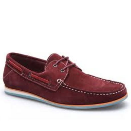 MASSA Fano Casual Suede Boat Shoes Designed Premium - Burgundy